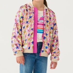 Hatley Multicolor Sequin Bomber Jacket